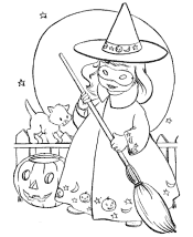 halloween witch coloring page